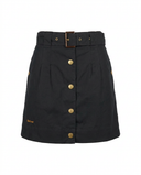 Gonna Barbour in cotone nero con bottoni dorati Ai