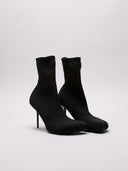 Stivali Balenciaga Tabi in Maglia Nera con Tacco Stiletto