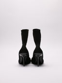 Stivali Balenciaga Tabi in Maglia Nera con Tacco Stiletto