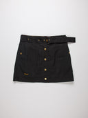 Gonna Barbour in cotone nero con bottoni dorati