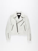 Giacca in pelle bianca Celine vista frontale