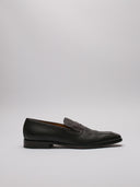 Mocassino Boss marrone in pelle intrecciata
