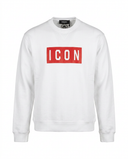 Felpa Dsquared2 bianca con logo Icon su manichino