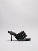 Mule JW Anderson nero in pelle imbottita