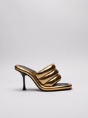 Mule JW Anderson dorato in pelle laminata