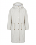 Soprabito Moorer bianco con cappuccio su manichino