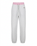 Pantalone felpa Msgm grigio con costina rosa
