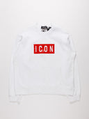 Vista frontale felpa Dsquared2 con box logo Icon