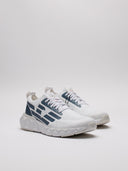 Sneaker EA7 bianche vista di tre quarti