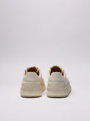 sneakers Jil Sander in canvas bianco con suola platform.
