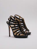 Sandali Jimmy Choo neri vista di tre quarti