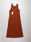 Abito midi terracotta fronte