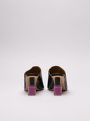 Mules Loewe in pelle opaca con tacco geometrico, vista posteriore 