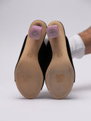 Mules Loewe in pelle opaca con tacco geometrico, vista suole