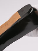 Ballerine LOEWE in vernice nera con fiocco frontale. Imperfezione laterale