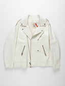Vista frontale chiodo Semicouture bianco in pelle
