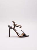 Vista laterale sandali Tom Ford in pelle lucida