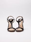 Vista frontale completa sandali Tom Ford in pelle lucida