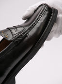 Mocassino VISVIM nero in pelle con logo